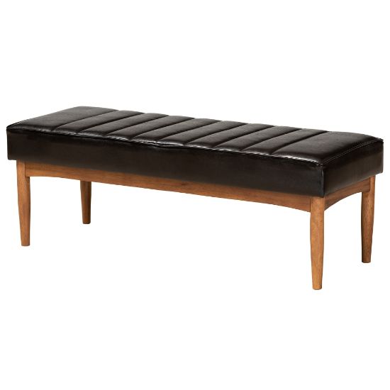 Picture of Baxton Studio Daymond Dining Bench, Dark Brown/Walnut Brown