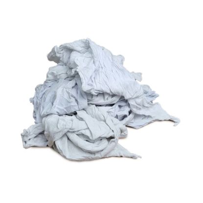 Picture of Pro-Clean Basics Jersey T-Shirt Rags, Mixed Sizes, White, 3-Lb