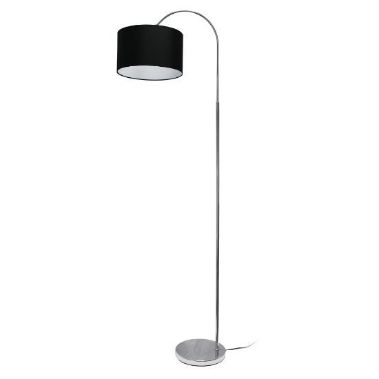 Picture of Simple Designs Arched Floor Lamp, 66inH, Black Shade/Brushed Nickel Base