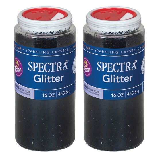 Picture of Pacon Spectra Glitter, 1 Lb, Black, Pack Of 2 Jars