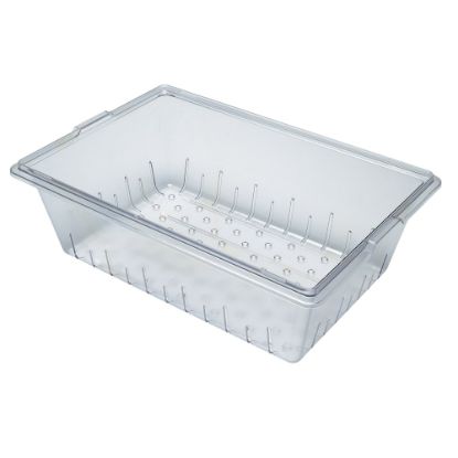 Picture of Cambro Camwear Food Box Colander Pans, 8-13/16inH x 18inW x 25-7/8inD, Clear, Set Of 4 Pans