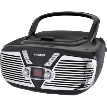 Picture of Sylvania Retro Portable CD Radio Boombox (Black) - 1 x Disc - 1.60 W Integrated - Black - CD-DA - Auxiliary Input