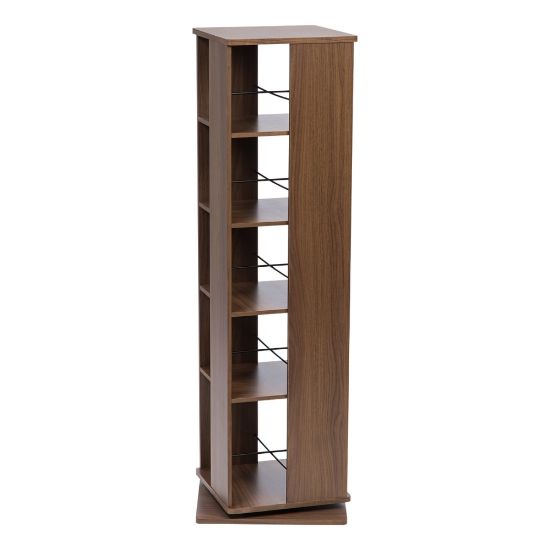 Picture of IRIS 54-3/4inH 5-Tier Revolving Bookshelf, Brown