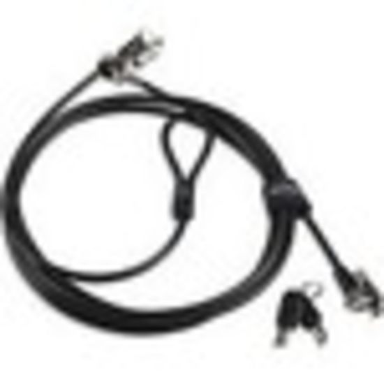 Picture of Lenovo Kensington MicroSaver 2.0 Twin Cable Lock - Keyed Lock - Carbon Steel - 8 ft - For Notebook, Desktop Computer, Monitor