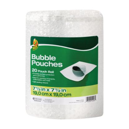 Picture of Duck Brand Bubble Pouches Roll, 7.5in x 12ft, Clear