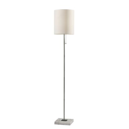 Picture of Adesso Fiona Floor Lamp, 62inH, White Shade/Brushed Steel And White Base