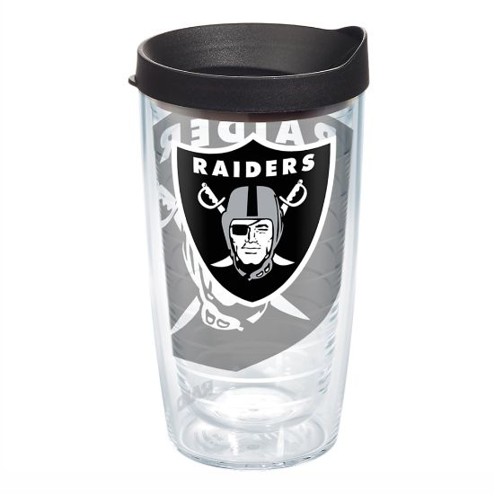 Picture of Tervis NFL Tumbler With Lid, 16 Oz, Oakland Raiders, Clear