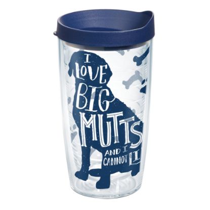 Picture of Tervis Project Paws Tumbler With Lid, I Love Big Mutts And I Cannot Lie, 16 Oz, Clear/Navy