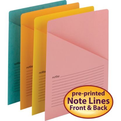 Picture of Smead Organized Up Recycled File Jacket - Aqua, Goldenrod, Pink, Yellow - 10% Recycled - 12 / Pack