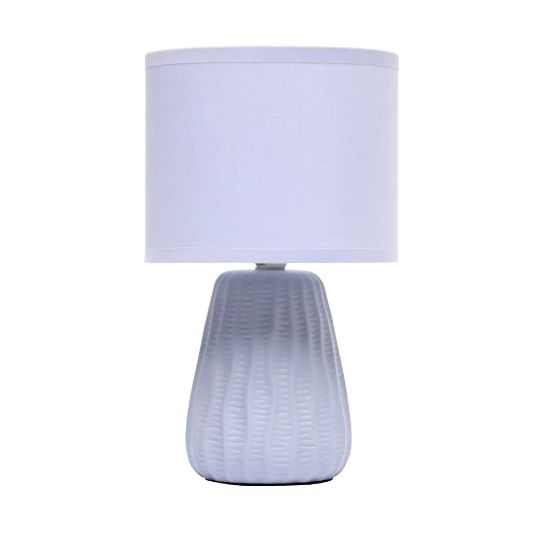 Picture of Simple Designs Mini Texture Pastel Accent Table Lamp, 11-1/16inH, Periwinkle/Periwinkle