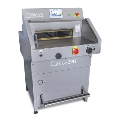 Picture of Formax Cut-True 29H Hydraulic Automatic Guillotine Paper Cutter With LED Laser Line, 20-1/2in, Gray