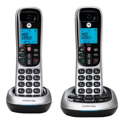 Picture of Motorola CD4012 2-Handset Cordless Telephone Set With Digital Answering System, Silver