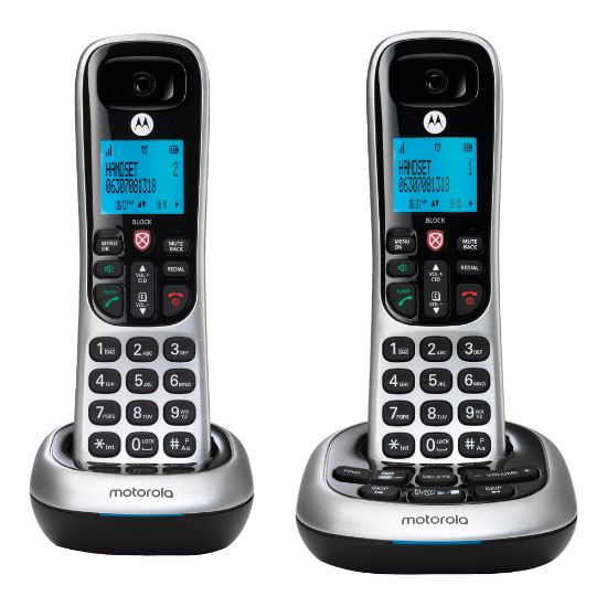 Picture of Motorola CD4012 2-Handset Cordless Telephone Set With Digital Answering System, Silver