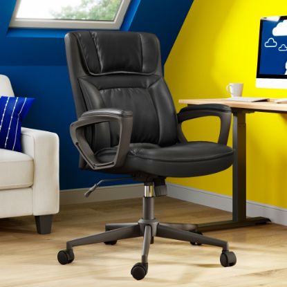 Picture of Serta Style Hannah I Bonded Leather High-Back Office Chair, Comfort Black