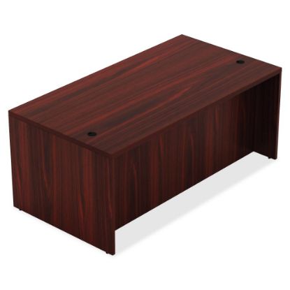 Picture of Lorell Chateau 60inW Shell Computer Desk, Mahogany