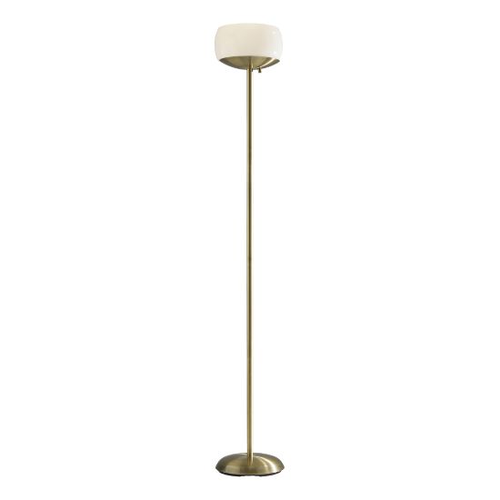 Picture of Adesso Jessica 2-Light Torchiere, 71inH, White Opal Shade/Antique Brass Base