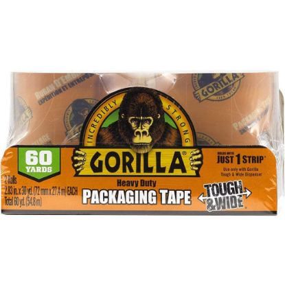 Picture of Gorilla Heavy-Duty Tough & Wide Shipping/Packaging Tape - 30 yd Length x 2.83in Width - 1.50in Core - 2 / Pack - Clear