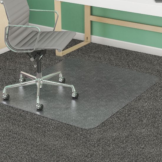 Picture of Realspace SuperMat Chair Mats, Medium Pile Carpet, 46in x 60in, Rectangle, Clear, Pack Of 50 Chair Mats