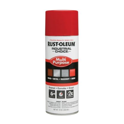 Picture of Rust-Oleum Industrial Choice 1600 System Multi-Purpose Enamel Spray Paint, 12 Oz, Gloss Safety Red, Case Of 6 Cans