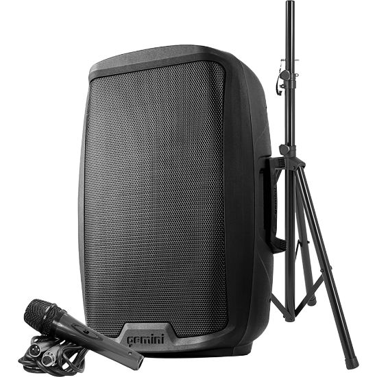 Picture of Gemini Sound AS-2115BT-PK Public Address System - 2000 W Amplifier - Cable Microphone - Built-in Amplifier - Bluetooth - USB Port - Floor Standing