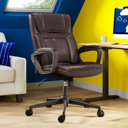 Picture of Serta Style Hannah I Bonded Leather High-Back Office Chair, Comfort Biscuit/Black