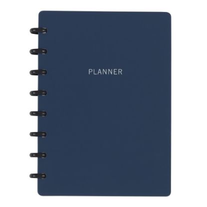 Picture of TUL Discbound Monthly Planner Starter Set, Undated, Junior Size, Soft-Touch Cover, Navy