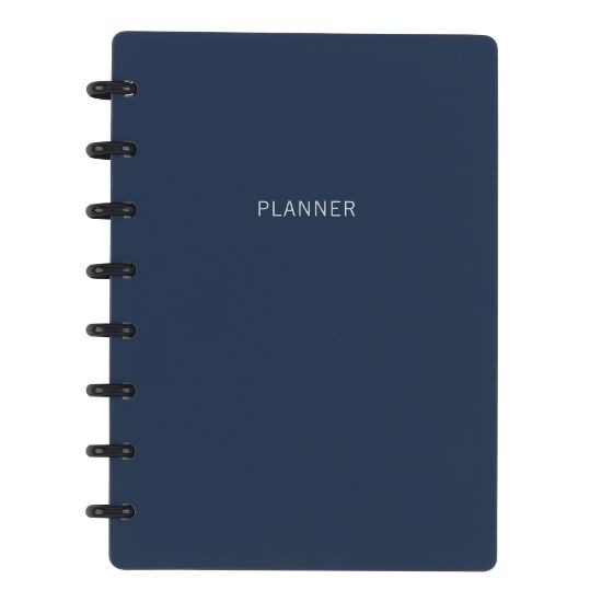 Picture of TUL Discbound Monthly Planner Starter Set, Undated, Junior Size, Soft-Touch Cover, Navy