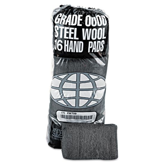 Picture of GMT Steel Wool Hand Pads, #0000 Super Fine, 16 Pads Per Pack, Carton of 12 Packs