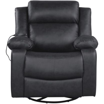 Picture of Lifestyle Solutions Relax A Lounger Indya Faux Leather Manual Swivel Recliner, Black