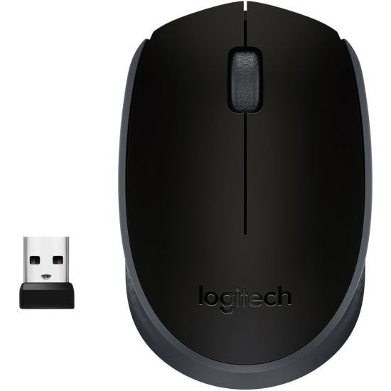 Picture of Logitech M170 Mouse - Optical - Wireless - Radio Frequency - Black - USB - Scroll Wheel - 2 Button(s) - Symmetrical