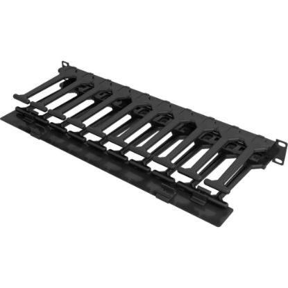 Picture of Vertiv 1U x 6in Horizontal Cable Manager, Single-Sided with Cover - Black - 1 Pack - 1U Rack Height - 19in Panel Width - Metal