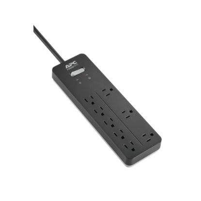 Picture of APC Home Office SurgeArrest 8-Outlet Surge Protector, 6ft Cord, Black, PH8