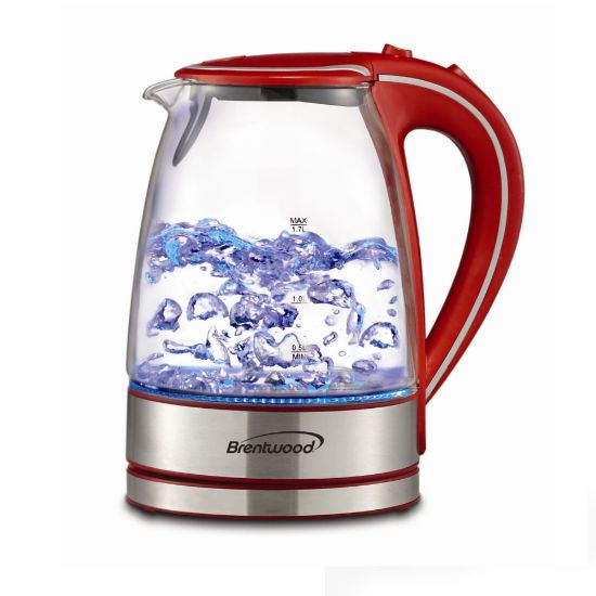 Picture of Brentwood Tempered Glass Tea Kettle, 1.7-Liter, Red