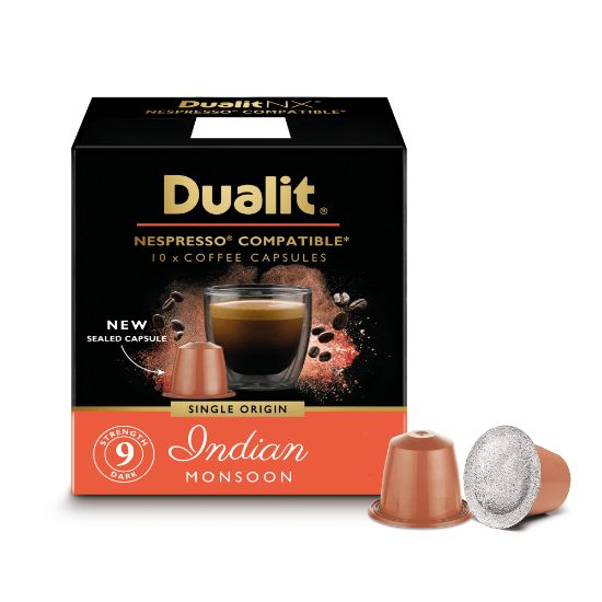 Picture of Dualit And Nespresso Compatible Coffee NX Pods, Indian Monsoon Espresso, Carton Of 60