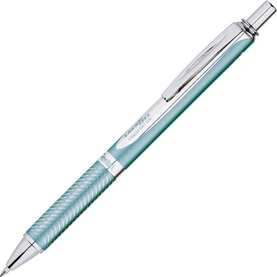 Picture of Pentel EnerGel Alloy Retractable Gel Pen, Medium Point, 0.7 mm, Aquamarine Aluminum Barrel, Black Ink