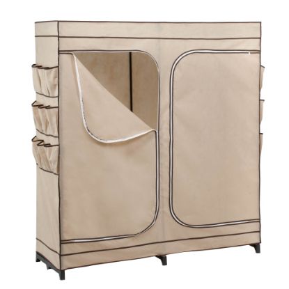 Picture of Honey-Can-Do Portable Cloth Wardrobe, 64inH x 60inW x 19 3/4inD, Khaki