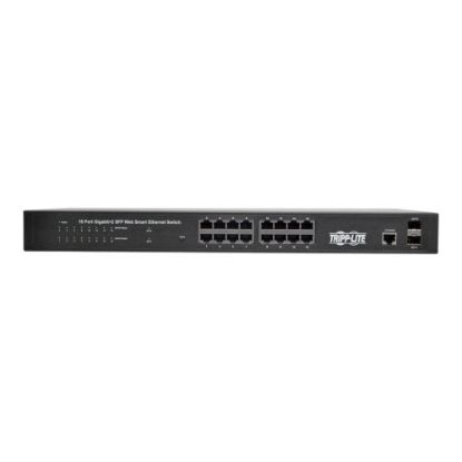 Picture of Tripp Lite 16-Port Gigabit Ethernet Switch L2 Managed SFP 10/100/1000Mbps - 16 x Gigabit Ethernet Network, 2 x Gigabit Ethernet Expansion Slot - Manageable - Twisted Pair, Optical Fiber - Modular