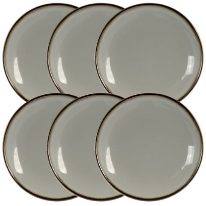 Picture of Elama 6-Piece Stoneware Salad Plate Set, Tahitian Sand