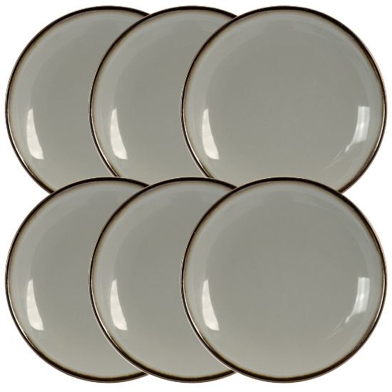 Picture of Elama 6-Piece Stoneware Salad Plate Set, Tahitian Sand