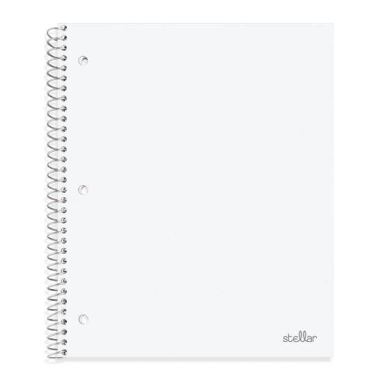 Picture of Office Depot Brand Stellar Poly Notebook, 8-1/2in x 11in, 1 Subject, College Ruled, 100 Sheets, White