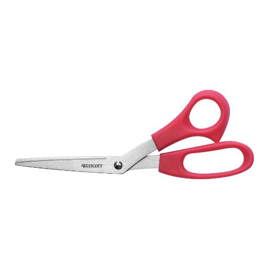 Picture of Westcott All-Purpose Value Stainless Steel Scissors, 8in, Bent, Red