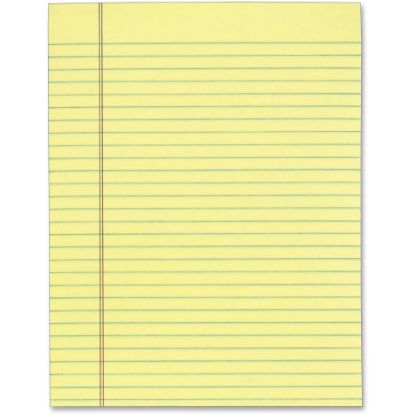 Picture of Tops 7522 Gum Top Pad - 50 Sheets - Glue - Ruled Red Margin - 16 lb Basis Weight - Letter - 8 1/2in x 11in - Canary Paper - Perforated - 12 / Pack