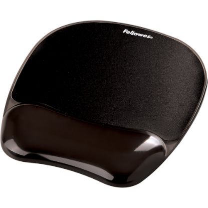 Picture of Fellowes Gel Crystals Mouse Pad With Wrist Rest, 1inH x 7-15/16inW x 9-1/4inD, Black