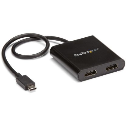 Picture of StarTech.com USB-C to Dual HDMI Adapter, USB Type-C Multi-Monitor MST Hub, Dual 4K 30Hz HDMI Laptop Display Extender/Splitter, Windows~