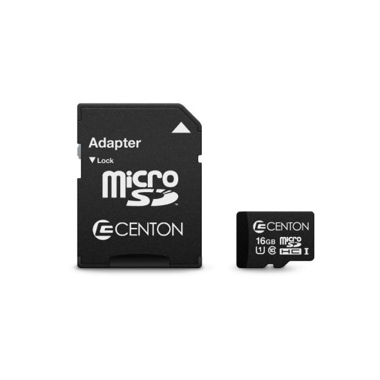 Picture of Centon - Flash memory card (SD adapter included) - 16 GB - UHS Class 1 / Class10 - microSDHC UHS-I