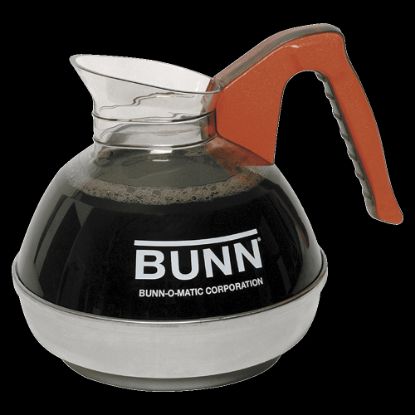 Picture of BUNN Easy Pour 12 Cup Commercial Coffee Decanter, Decaffeinated, Orange Handle