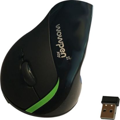 Picture of Ergoguys WOW PEN JOY II WIRELESS ERGONOMIC COMPUTER MOUSE BLACK - Optical - Wireless - Black - 1 Pack - USB - 2000 dpi - Scroll Wheel - 6 Button(s) - Right-handed