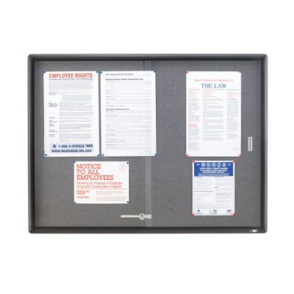 Picture of Quartet Enclosed Bulletin Board, 36in x 48in, Aluminum Frame With Black Finish