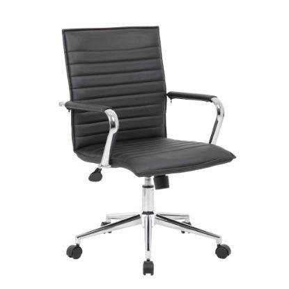 Picture of Boss Office Products Sleek Ribbed Vinyl Task Chair, Black