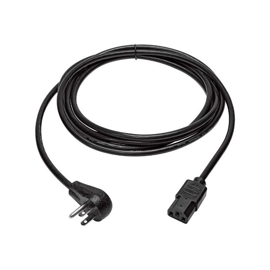 Picture of Eaton Tripp Lite Series Desktop Computer AC Power Cord, Right-Angle NEMA 5-15P to C13 - 10A, 125V, 18 AWG, 10 ft. (3.05 m), Black - Power cable - NEMA 5-15P right-angled to power IEC 60320 C13 - 125 V - 10 A - 10 ft - black